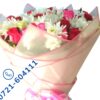 Elegant Pink and White Flower Bouquet with Pink Ribbon - Perfect Gift for Special Occasions