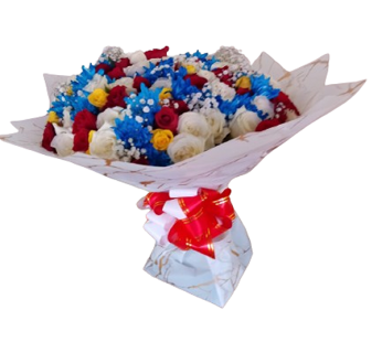 Chic White and Blue Flower Bouquet in Nairobi, Ken...