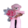 Adorable Pink Teddy Bear Holding Bouquet of Flowers | Nairobi, Kenya
