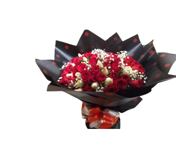 Elegant Red and White Flower Bouquet for Nairobi, Kenya