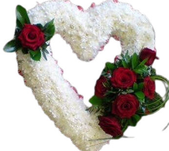 Graceful White Heart coffin spread – Honori...