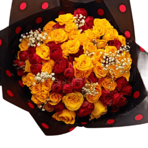 Beautiful Yellow and Red Roses Bouquet for Valentine's Day in Nairobi